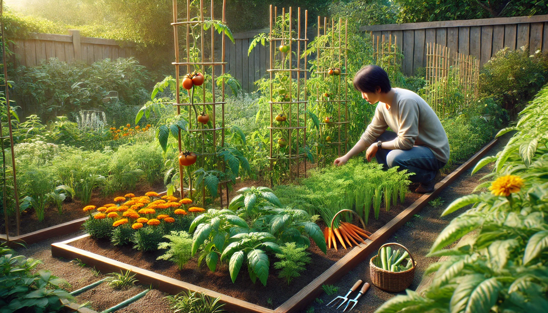 トマトのコンパニオンプランツの植え方の応用例